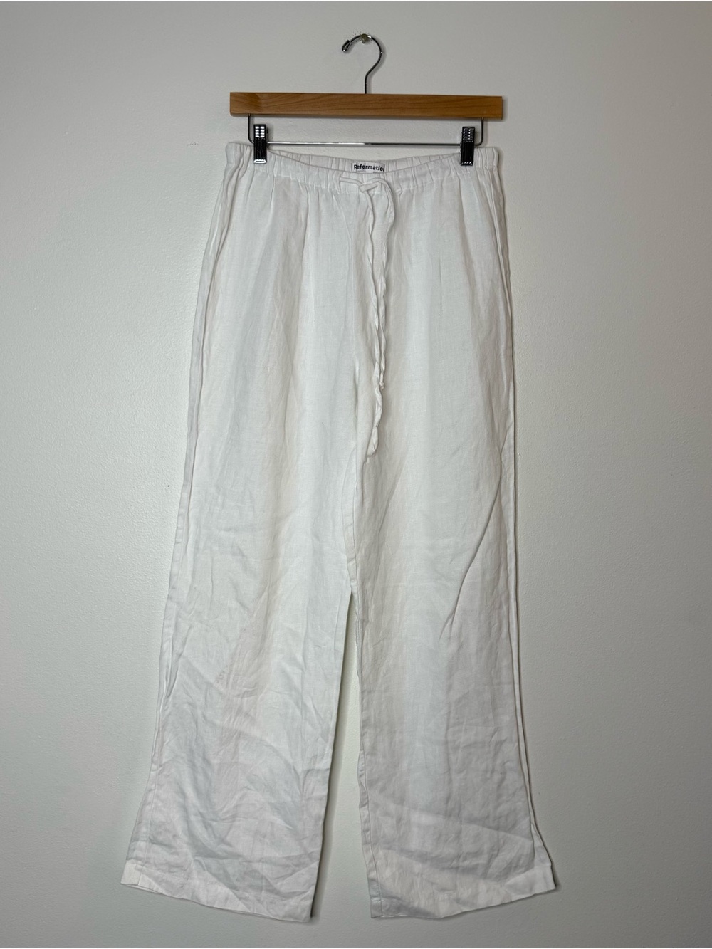Reformation Olina 100% Linen Wide Leg Drawstring Waist Pull On Breezy Pant small - Picture 2 of 10